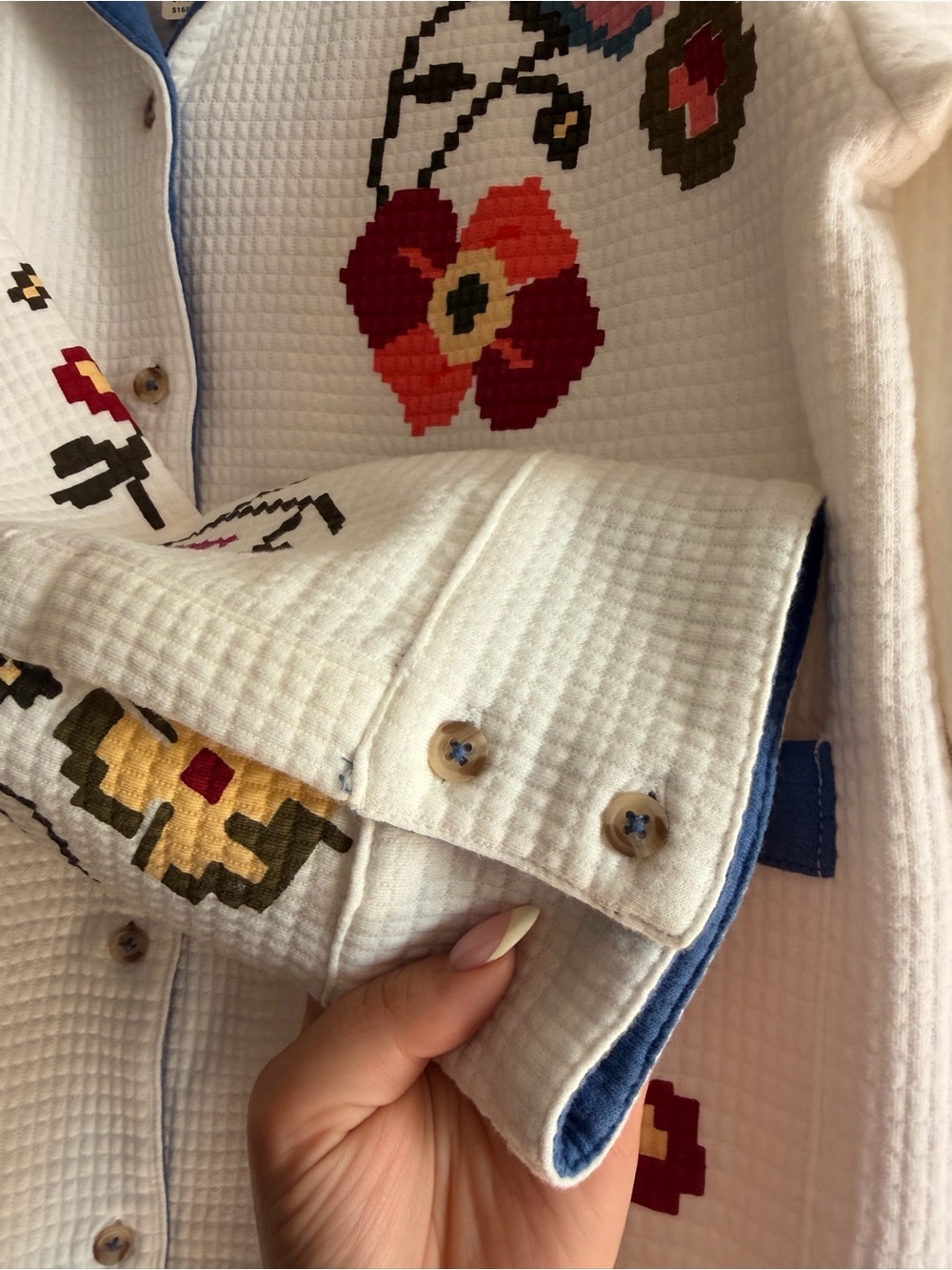 By Anthropologie Quilted Pajama Top - Picture 7 of 8